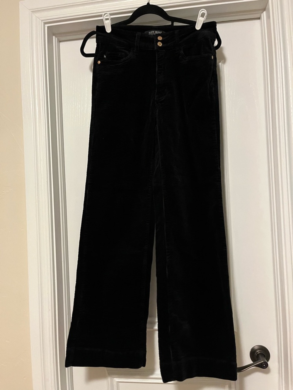 Judy Blue Women’s Size 5/27 High Waist Black Corduroy Trouser Wide Leg Pants